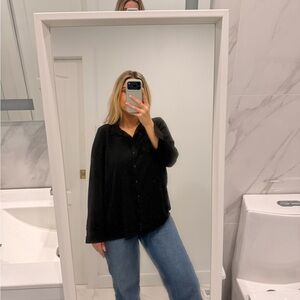 George Women's Black Button Down Shirt